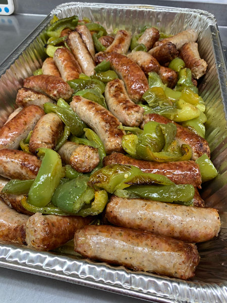 Italian sausage catering dish by Sal's Pizza Place